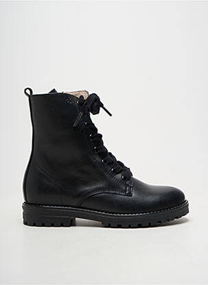 Botine/ghete material neted vârf rotund negru ACEBOS fată