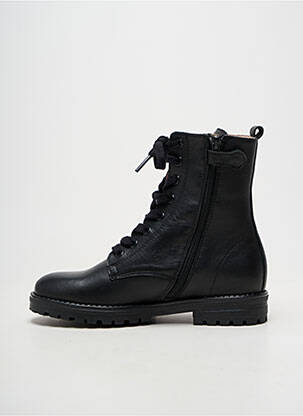 Botine/ghete material neted vârf rotund negru ACEBOS fată
