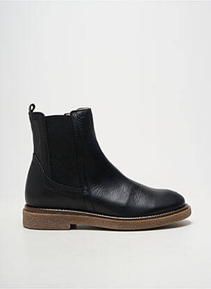 Botine/ghete material neted vârf rotund negru ACEBOS fată