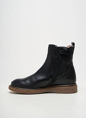 Botine/ghete material neted vârf rotund negru ACEBOS fată