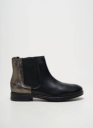 Botine/ghete material neted vârf rotund negru ACEBOS fată