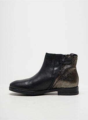 Botine/ghete material neted vârf rotund negru ACEBOS fată