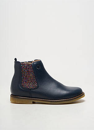 Botine/ghete material neted toc mic albastru ACEBOS fată