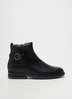 Botine/ghete material neted vârf rotund negru ACEBOS fată
