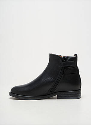 Botine/ghete material neted vârf rotund negru ACEBOS fată