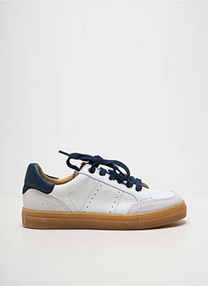 Adidași material neted vârf rotund alb ACEBOS băiat