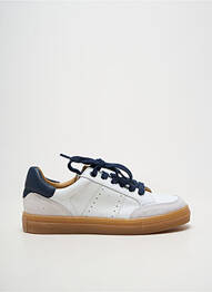 Adidași material neted vârf rotund alb ACEBOS băiat