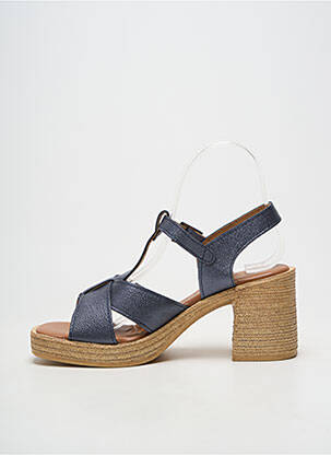 Sandale/pantofi decupați țesătură satinată toc de 7 la 9 cm albastru OH!! ISABELLA femeie