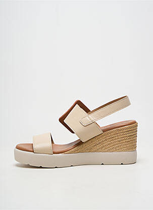 Sandale/pantofi decupați toc platformă toc de 7 la 9 cm bej OH!! ISABELLA femeie