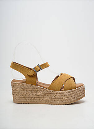 Sandale/pantofi decupați toc platformă toc de 7 la 9 cm galben OH!! ISABELLA femeie