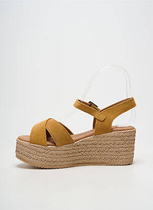 Sandale/pantofi decupați toc platformă toc de 7 la 9 cm galben OH!! ISABELLA femeie