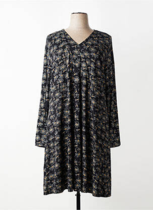 Rochie midi imprimeu fantezie mâneci lungi negru CISO femeie