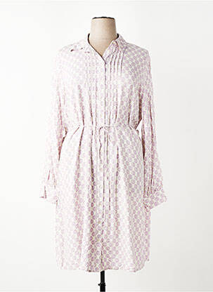 Rochie midi imprimeu fantezie mâneci lungi alb YESTA femeie