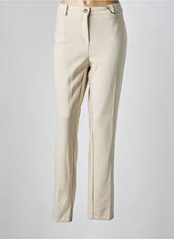 Pantalon chino țesătură poplin mărime normală bej TONI femeie
