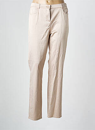 Pantalon drept talie elastică bej FRANK WALDER femeie