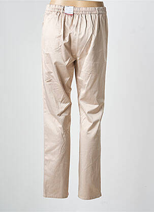 Pantalon drept talie elastică bej FRANK WALDER femeie