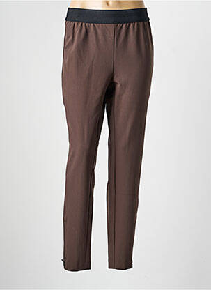 Pantalon slim talie elastică maro TONI femeie