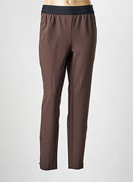 Pantalon slim talie elastică maro TONI femeie