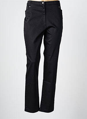 Pantalon slim țesătură poplin mărime normală negru CHRISTINE LAURE femeie