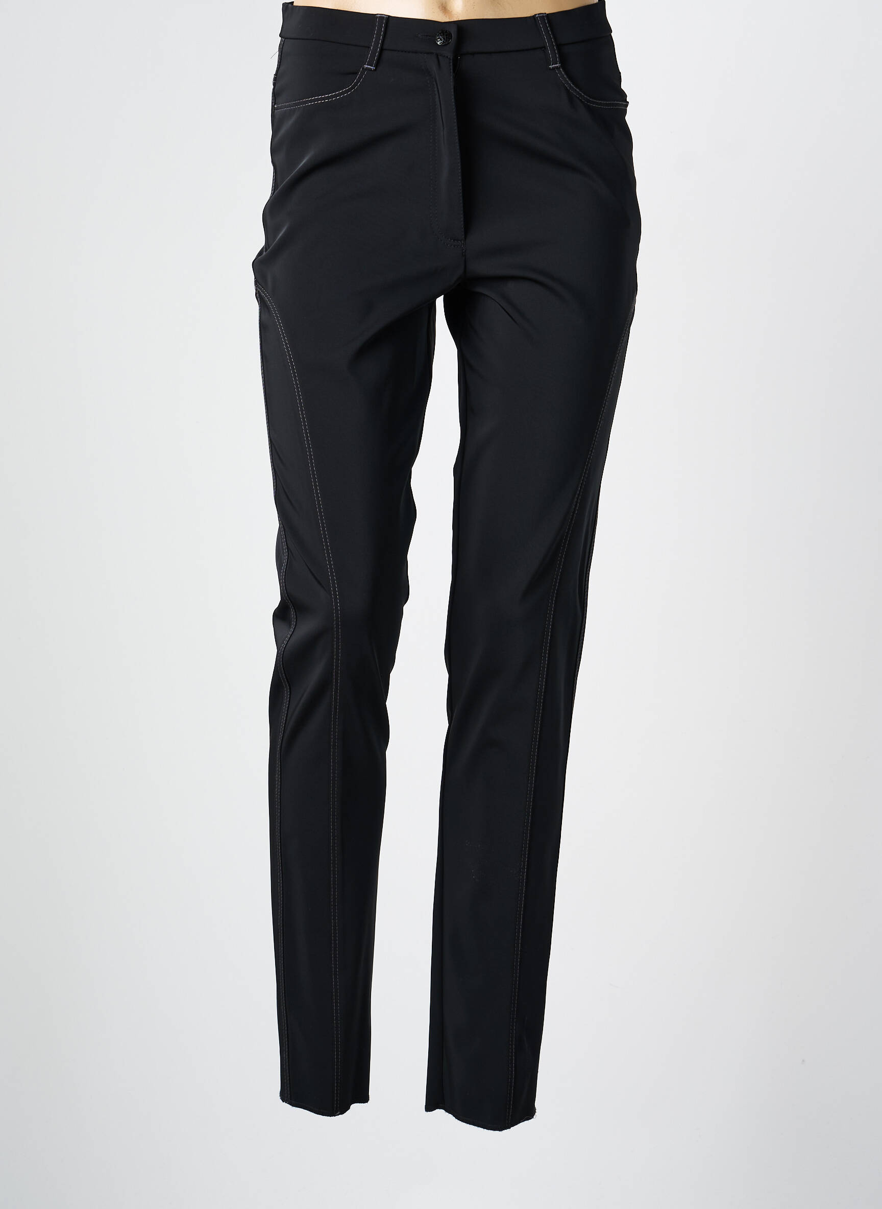 Pantalon slim talie elastică mărime normală negru KARTING femeie