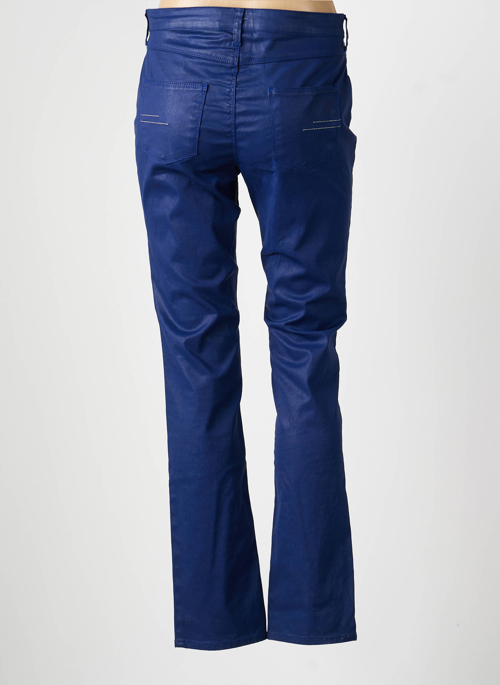 Pantalon slim țesătură acoperită mărime normală albastru KARTING femeie