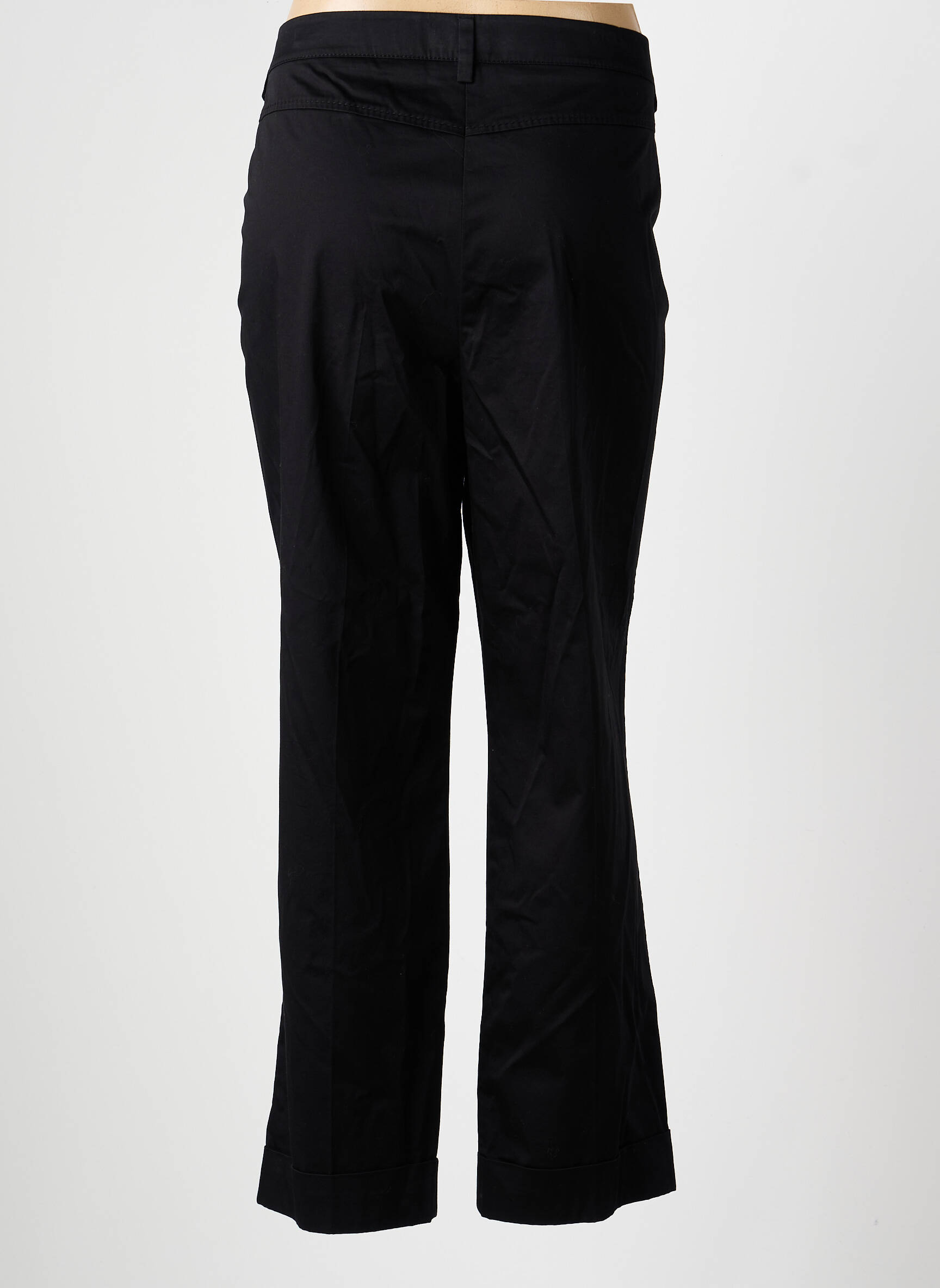 Pantalon drept țesătură poplin mărime normală negru OLSEN femeie
