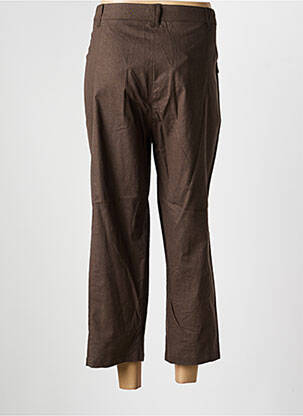 Pantalon 7/8 talie elastică mărime normală maro LEWINGER femeie