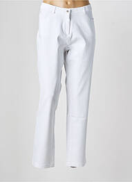Pantalon slim țesătură poplin mărime normală alb CHRISTINE LAURE femeie