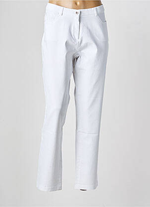 Pantalon slim țesătură poplin mărime normală alb CHRISTINE LAURE femeie