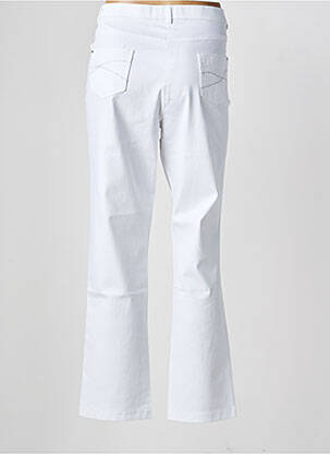 Pantalon slim țesătură poplin mărime normală alb CHRISTINE LAURE femeie