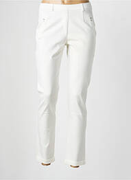 Pantalon slim talie elastică mărime normală alb CHRISTINE LAURE femeie