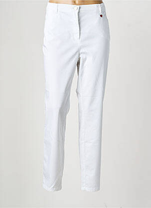 Pantalon slim talie elastică mărime normală alb TONI femeie