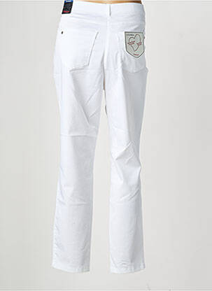 Pantalon slim talie elastică mărime normală alb TONI femeie