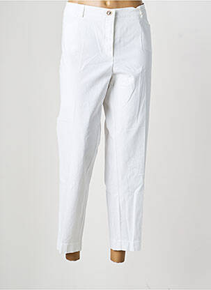 Pantalon slim țesătură poplin mărime normală alb TONI femeie