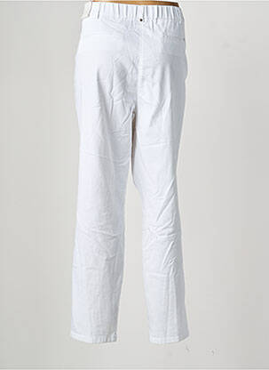 Pantalon chino țesătură poplin mărime normală alb TONI femeie