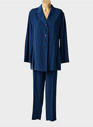 Set pantaloni guler de bluză albastru CLAUDIA GIL femeie
