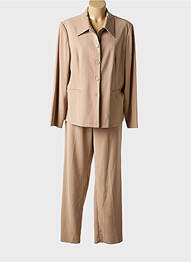Set pantaloni guler de bluză maro PRUNELLE femeie