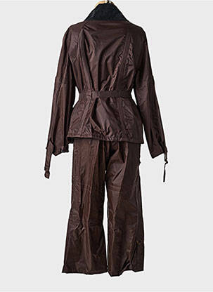 Set pantaloni guler de bluză maro UN POINT C EST TOUT femeie
