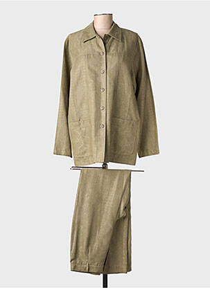 Set pantaloni guler de bluză verde PRUNELLE femeie
