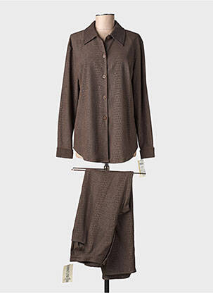 Set pantaloni guler de bluză maro BS (BEST SELECTION) femeie