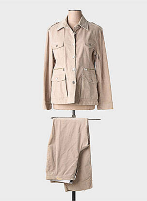 Set pantaloni guler de bluză bej CLAUDIA GIL femeie