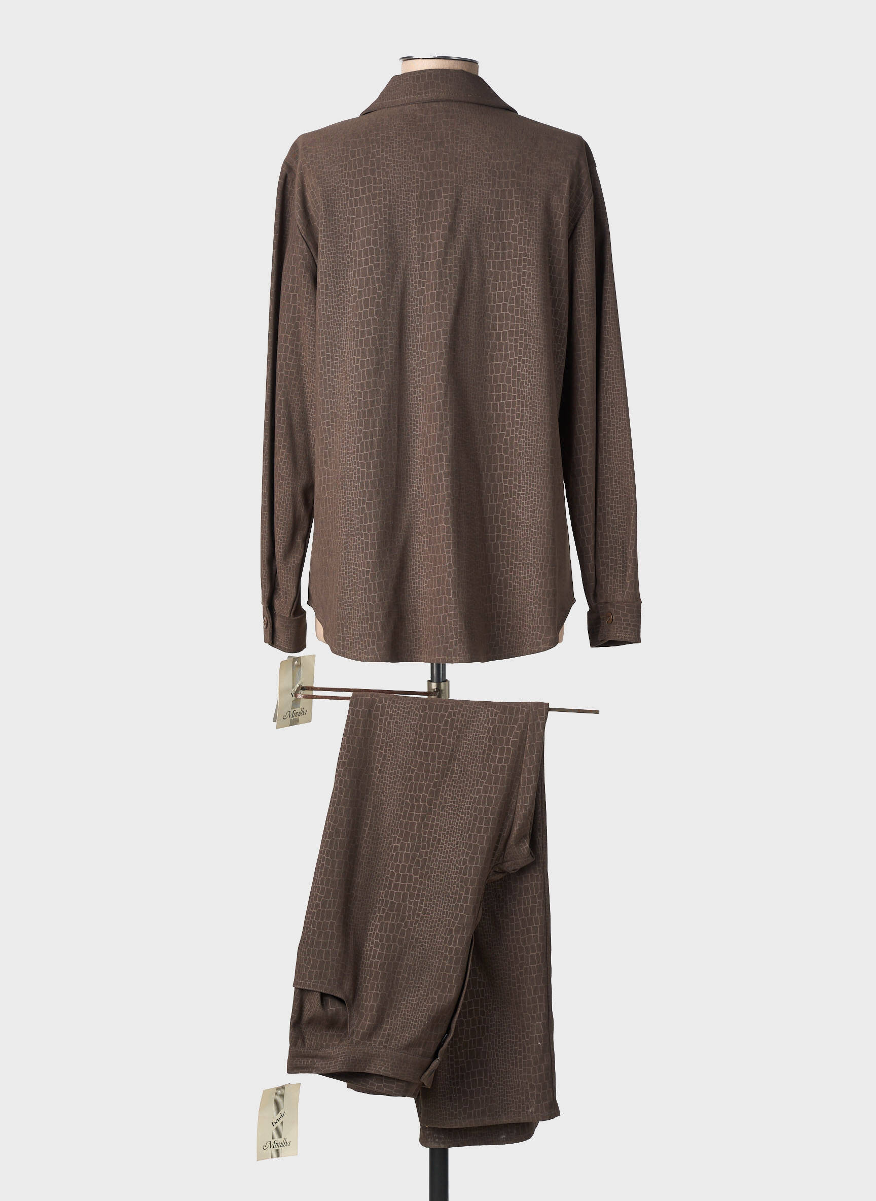 Set pantaloni guler de bluză maro BS (BEST SELECTION) femeie