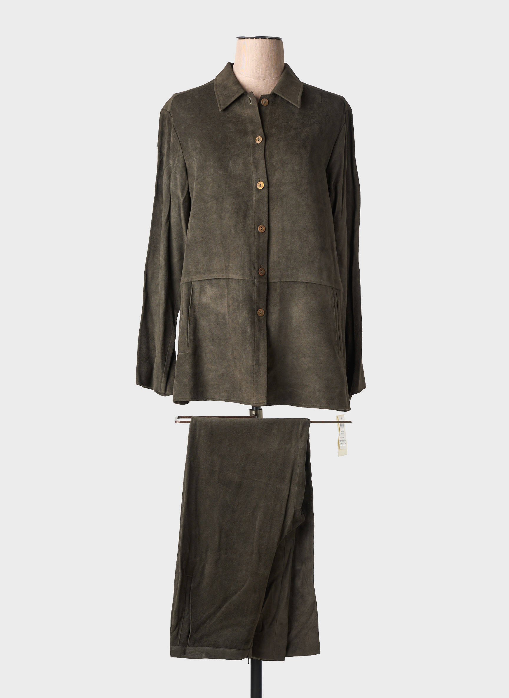 Set pantaloni guler de bluză maro BS (BEST SELECTION) femeie