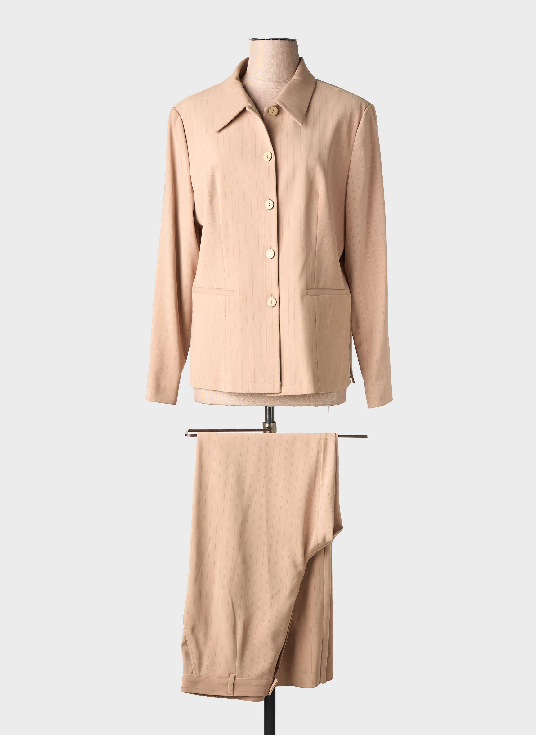 Set pantaloni guler de bluză bej PRUNELLE femeie