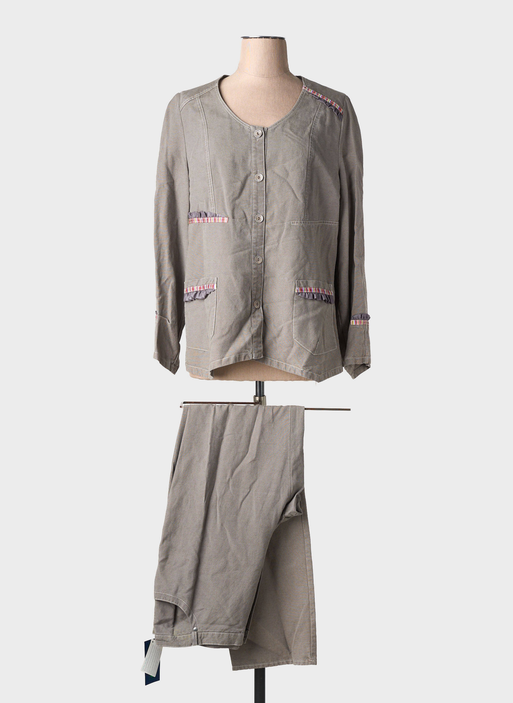 Set pantaloni buzunare maro QUATTRO femeie