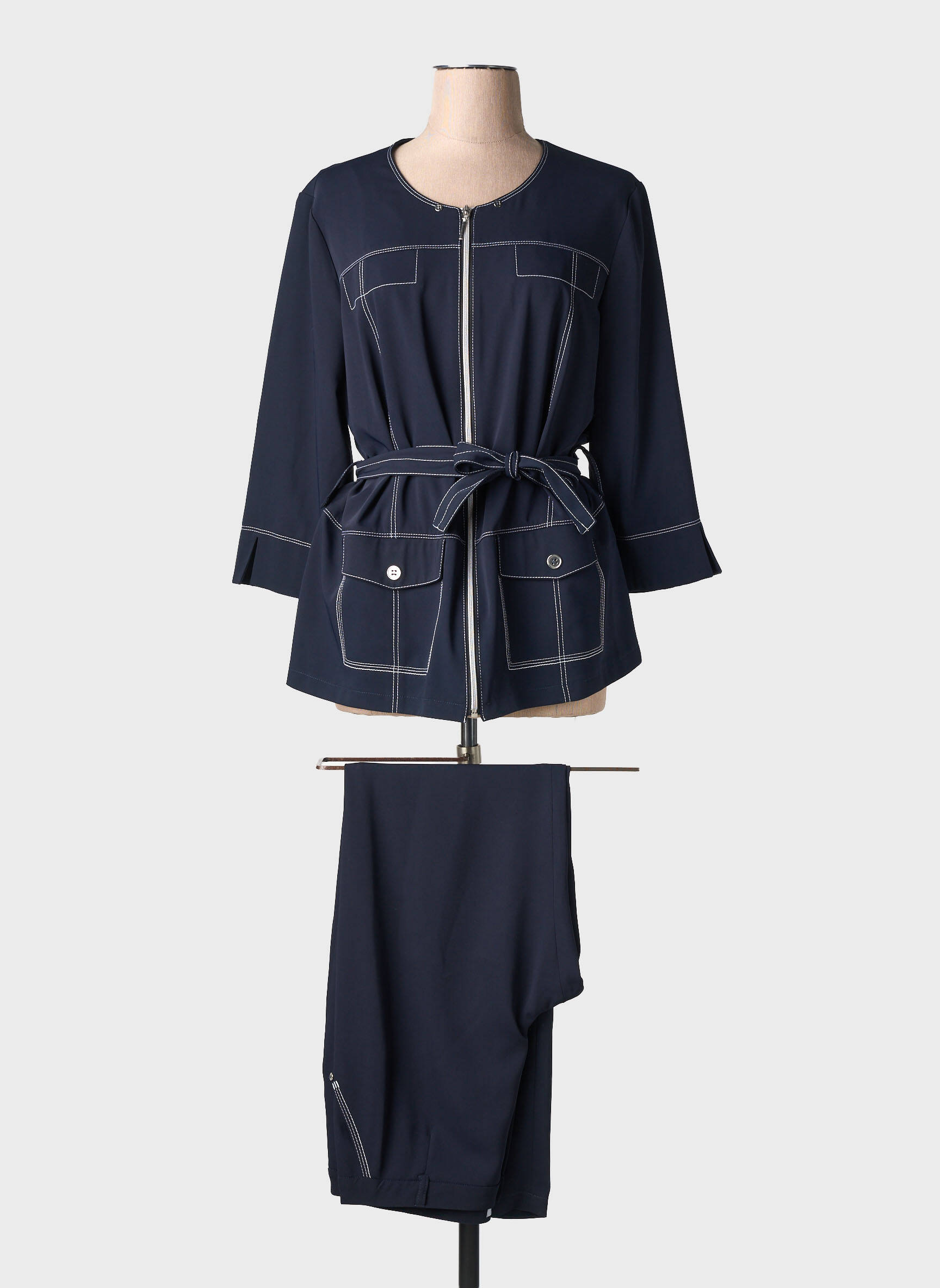 Set pantaloni închidere cu fermoar la spate albastru CHRISTINE LAURE femeie
