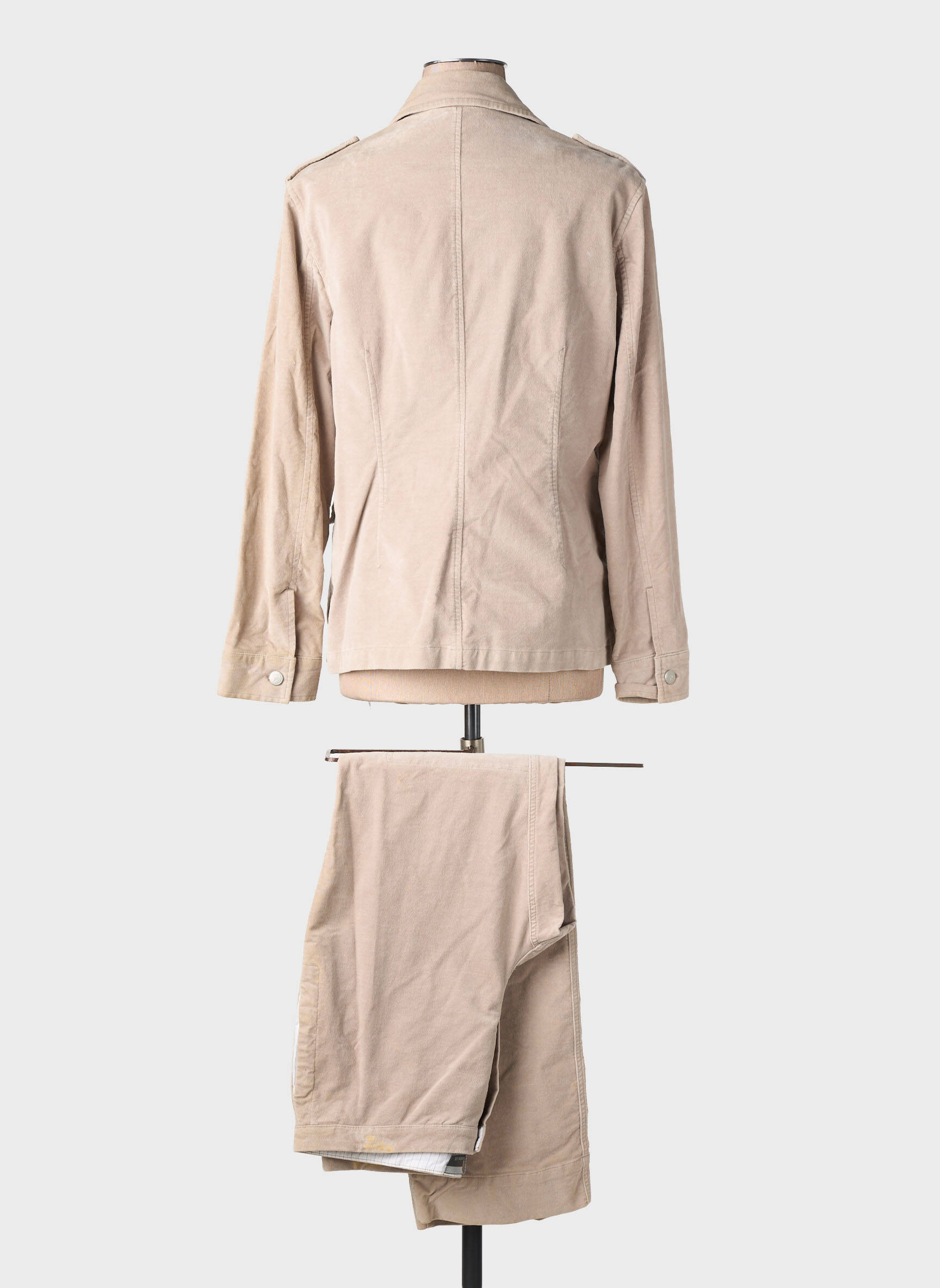 Set pantaloni guler de bluză bej CLAUDIA GIL femeie