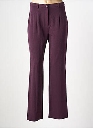 Pantalon drept talie cu cleme talie înaltă violet LEWINGER femeie