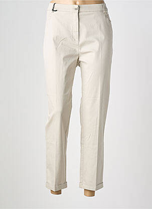 Pantalon 7/8 talie cu cleme mărime normală bej TONI femeie