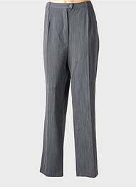 Pantalon drept talie cu cleme mărime normală gri QUATTRO femeie